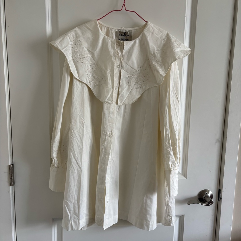 Damson Madder Mimi Mini Dress - Off White Broderie - Size 6